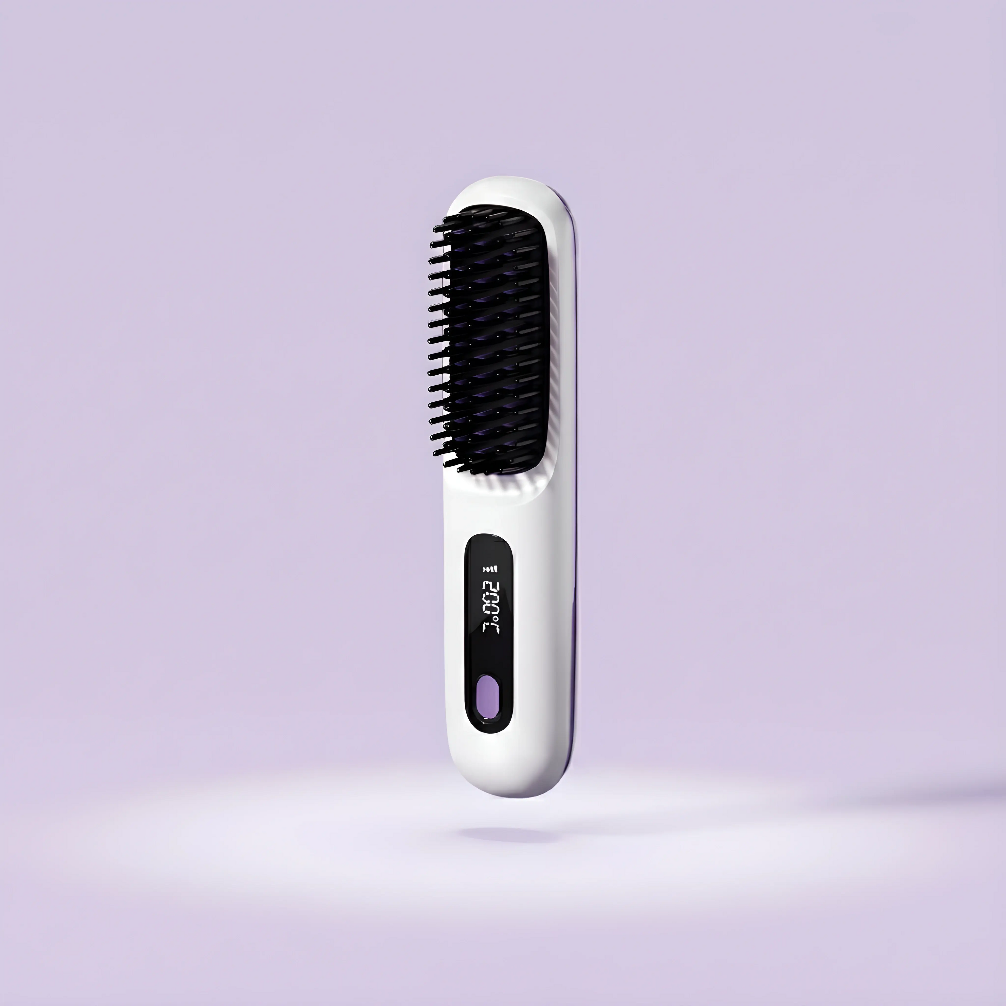Conlwin ceramic hair straightener brush black purple design
